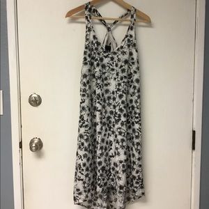 Black and white floral print dress
